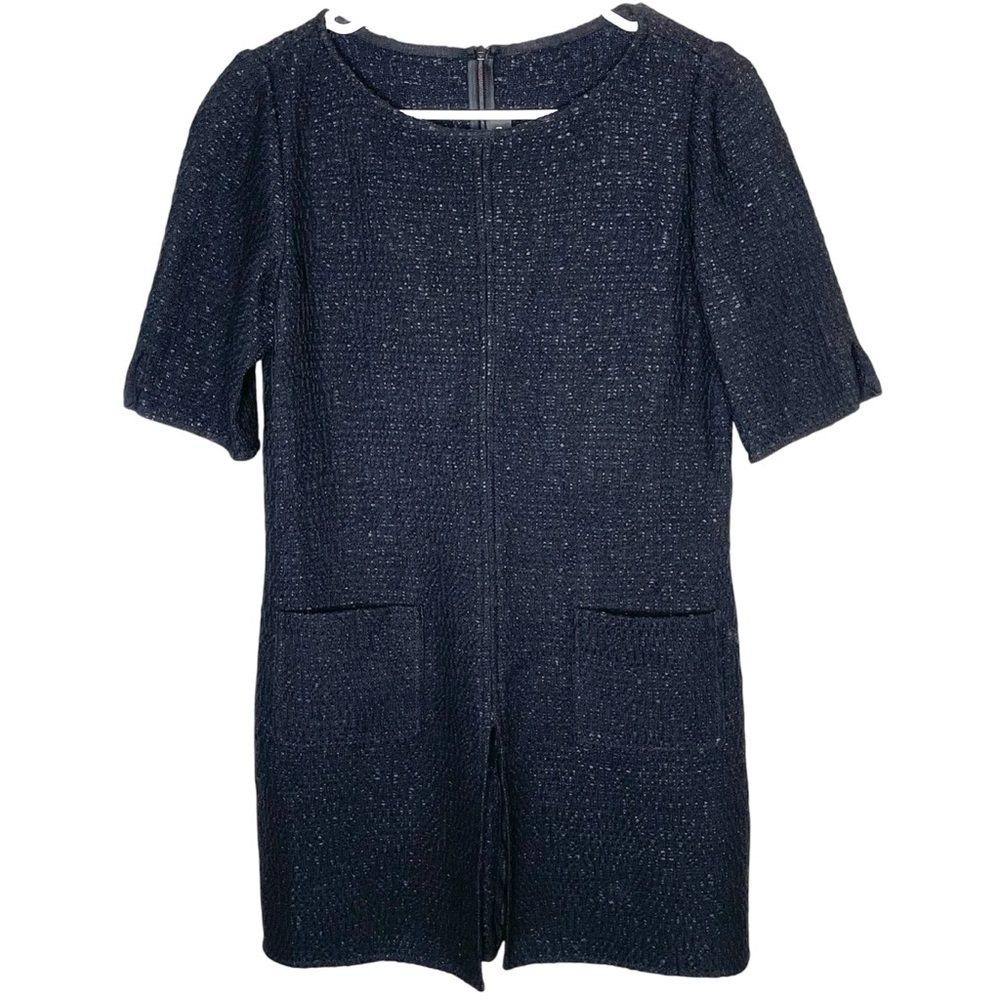 St. John Wool Blend Knit Top With Front Pockets And Slit Size 4
